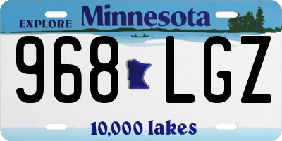 MN license plate 968LGZ