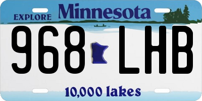 MN license plate 968LHB