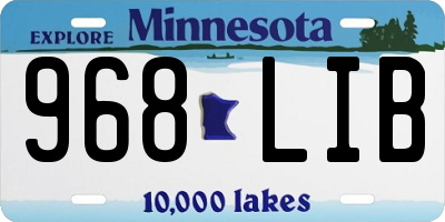 MN license plate 968LIB