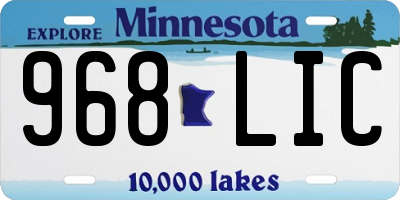 MN license plate 968LIC
