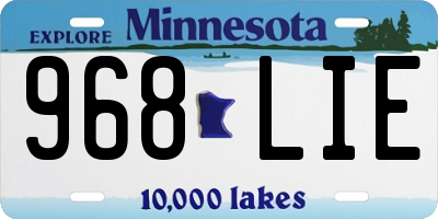 MN license plate 968LIE