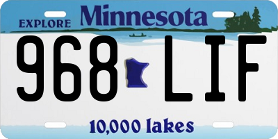 MN license plate 968LIF
