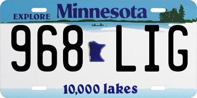 MN license plate 968LIG