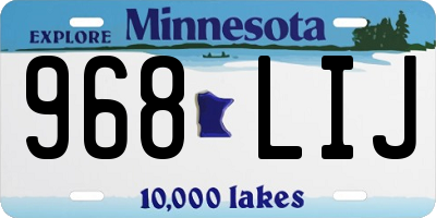 MN license plate 968LIJ