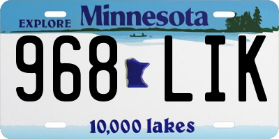 MN license plate 968LIK