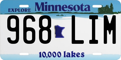MN license plate 968LIM
