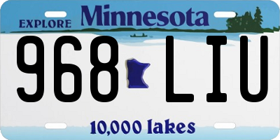 MN license plate 968LIU