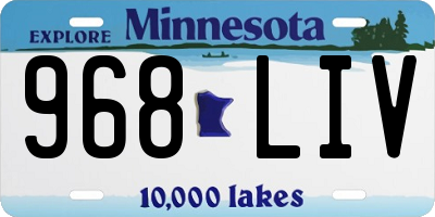 MN license plate 968LIV