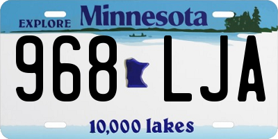 MN license plate 968LJA
