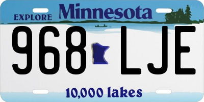 MN license plate 968LJE