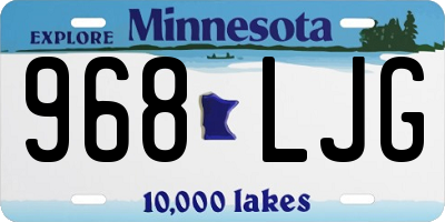 MN license plate 968LJG