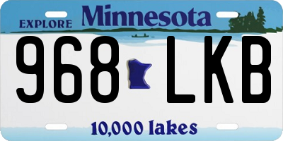 MN license plate 968LKB