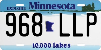 MN license plate 968LLP