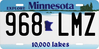 MN license plate 968LMZ