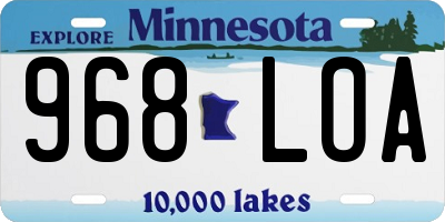 MN license plate 968LOA