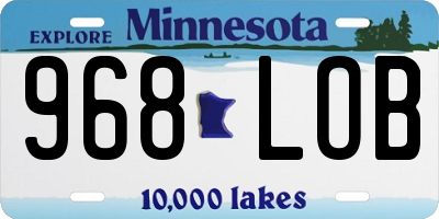 MN license plate 968LOB