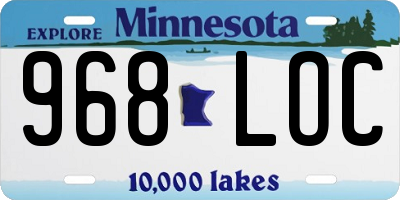 MN license plate 968LOC