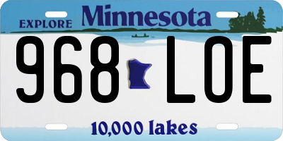 MN license plate 968LOE