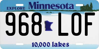 MN license plate 968LOF