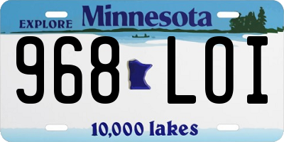 MN license plate 968LOI