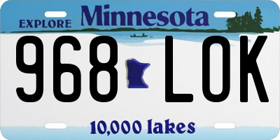 MN license plate 968LOK