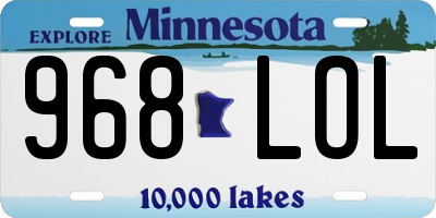 MN license plate 968LOL