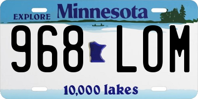 MN license plate 968LOM