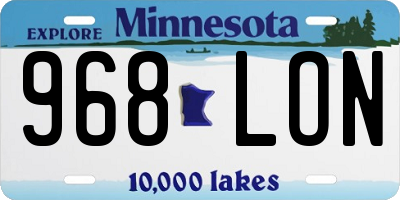MN license plate 968LON