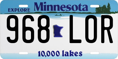 MN license plate 968LOR