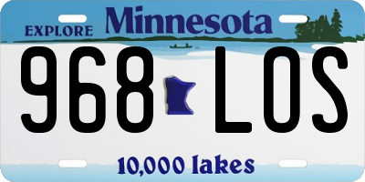MN license plate 968LOS