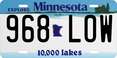 MN license plate 968LOW