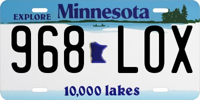 MN license plate 968LOX