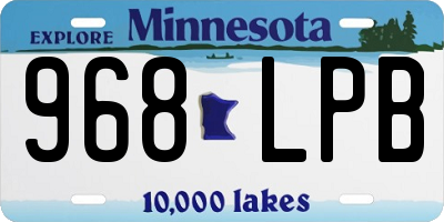 MN license plate 968LPB