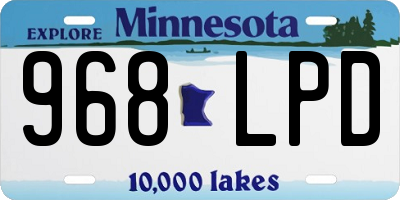 MN license plate 968LPD