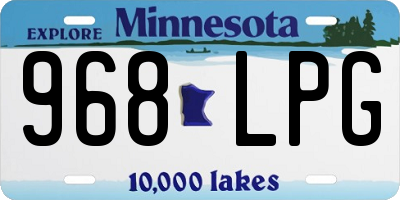 MN license plate 968LPG