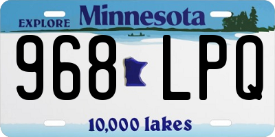 MN license plate 968LPQ