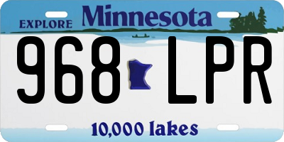 MN license plate 968LPR