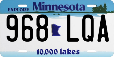MN license plate 968LQA
