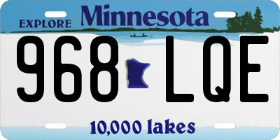 MN license plate 968LQE