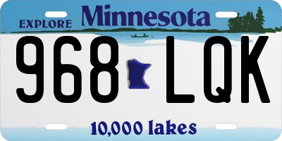 MN license plate 968LQK
