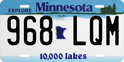 MN license plate 968LQM