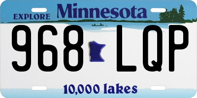 MN license plate 968LQP