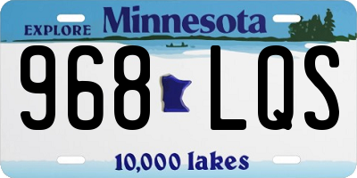 MN license plate 968LQS