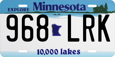 MN license plate 968LRK