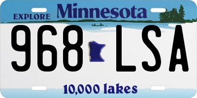 MN license plate 968LSA