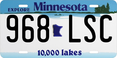 MN license plate 968LSC