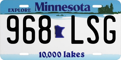 MN license plate 968LSG