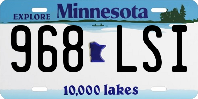 MN license plate 968LSI