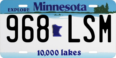 MN license plate 968LSM