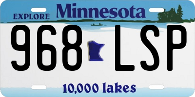 MN license plate 968LSP